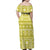Fiji Masi All Yellow Family Matching Off Shoulder Maxi Dress and Hawaiian Shirt Tapa Pattern - Polynesian Pride