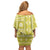 Fiji Masi All Yellow Family Matching Off Shoulder Short Dress and Hawaiian Shirt Tapa Pattern - Polynesian Pride