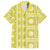 Fiji Masi All Yellow Family Matching Puletasi and Hawaiian Shirt Tapa Pattern - Polynesian Pride