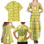 Fiji Masi All Yellow Family Matching Summer Maxi Dress and Hawaiian Shirt Tapa Pattern - Polynesian Pride