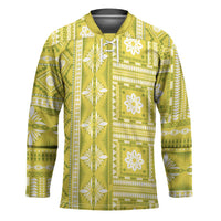 Fiji Masi All Yellow Hockey Jersey Tapa Pattern - Polynesian Pride