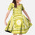 Fiji Masi All Yellow Kid Short Sleeve Dress Tapa Pattern - Polynesian Pride