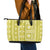 Fiji Masi All Yellow Leather Tote Bag Tapa Pattern - Polynesian Pride