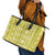 Fiji Masi All Yellow Leather Tote Bag Tapa Pattern - Polynesian Pride