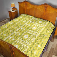 Fiji Masi All Yellow Quilt Tapa Pattern - Polynesian Pride