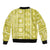 Fiji Masi All Yellow Sleeve Zip Bomber Jacket Tapa Pattern - Polynesian Pride