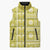 Fiji Masi All Yellow Sleeveless Puffer Jacket Tapa Pattern - Polynesian Pride