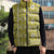 Fiji Masi All Yellow Sleeveless Puffer Jacket Tapa Pattern - Polynesian Pride