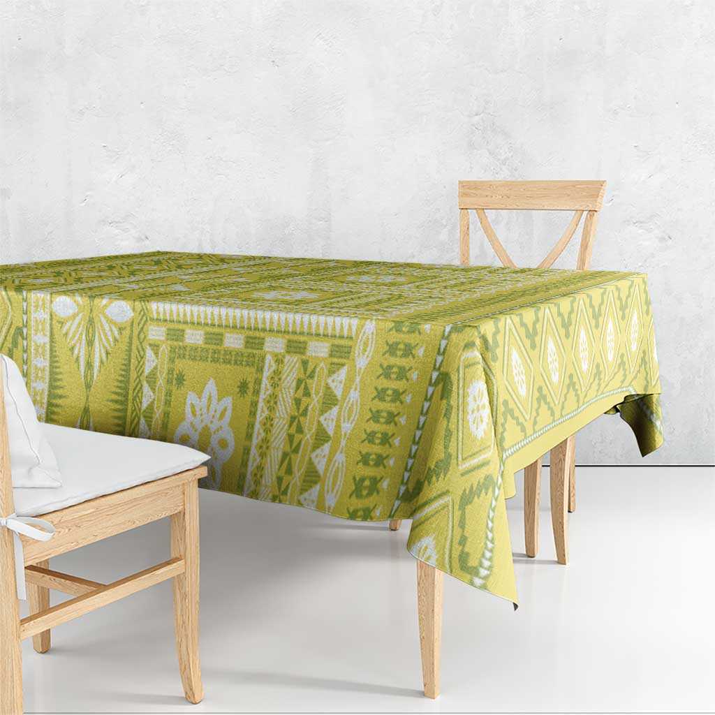 Fiji Masi All Yellow Tablecloth Tapa Pattern - Polynesian Pride