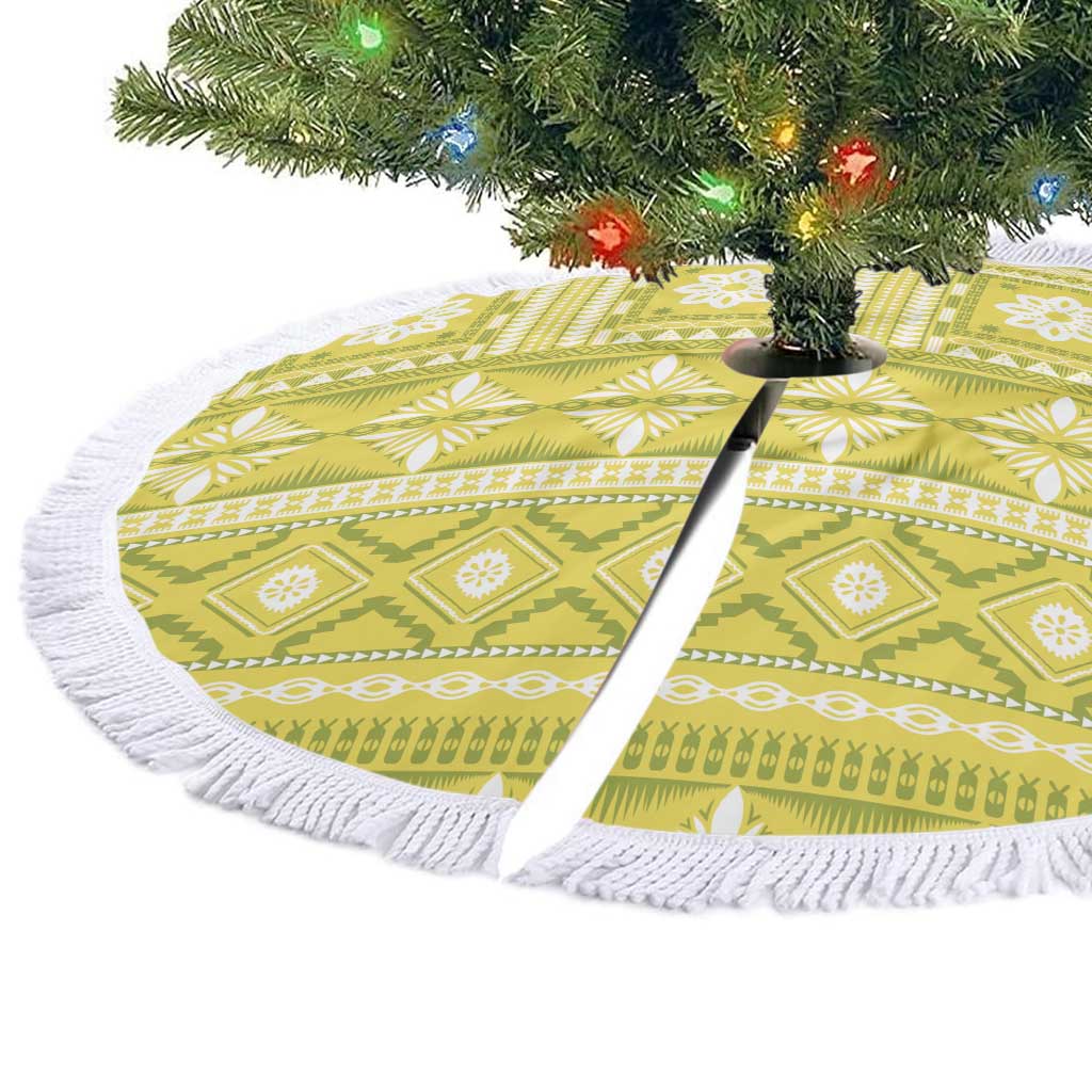 Fiji Masi All Yellow Tree Skirt Tapa Pattern - Polynesian Pride