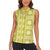 Fiji Masi All Yellow Women Sleeveless Polo Shirt Tapa Pattern - Polynesian Pride