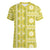 Fiji Masi All Yellow Women V-Neck T-Shirt Tapa Pattern - Polynesian Pride