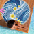 Plumeria Polynesian Blue Glitter Pattern Beach Blanket