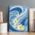 Plumeria Polynesian Blue Glitter Pattern Canvas Wall Art