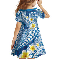 Plumeria Polynesian Blue Glitter Pattern Family Matching Off Shoulder Short Dress and Hawaiian Shirt LT01 - Polynesian Pride