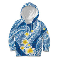 Plumeria Polynesian Blue Glitter Pattern Kid Hoodie