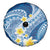 Plumeria Polynesian Blue Glitter Pattern Spare Tire Cover
