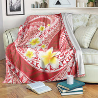 Plumeria Polynesian Coral Glitter Pattern Blanket