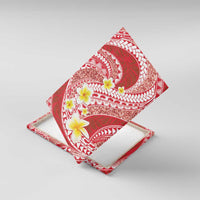 Plumeria Polynesian Coral Glitter Pattern Canvas Wall Art