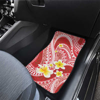 Plumeria Polynesian Coral Glitter Pattern Car Mats