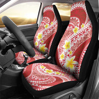Plumeria Polynesian Coral Glitter Pattern Car Seat Cover