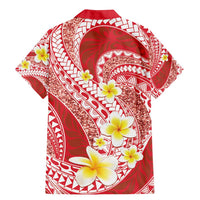 Plumeria Polynesian Coral Glitter Pattern Family Matching Mermaid Dress and Hawaiian Shirt
