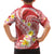 Plumeria Polynesian Coral Glitter Pattern Family Matching Short Sleeve Bodycon Dress and Hawaiian Shirt