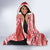 Plumeria Polynesian Coral Glitter Pattern Hooded Blanket