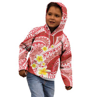 Plumeria Polynesian Coral Glitter Pattern Kid Hoodie