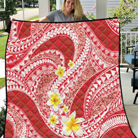 Plumeria Polynesian Coral Glitter Pattern Quilt LT01 Coral - Polynesian Pride