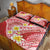 Plumeria Polynesian Coral Glitter Pattern Quilt Bed Set