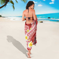 Plumeria Polynesian Coral Glitter Pattern Sarong
