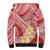 Plumeria Polynesian Coral Glitter Pattern Sherpa Hoodie