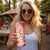 Plumeria Polynesian Coral Glitter Pattern Skinny Tumbler
