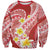 Plumeria Polynesian Coral Glitter Pattern Sweatshirt