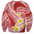 Plumeria Polynesian Coral Glitter Pattern Sweatshirt