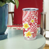 Plumeria Polynesian Coral Glitter Pattern Tumbler Cup