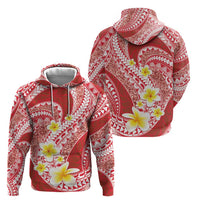 Plumeria Polynesian Coral Glitter Pattern Zip Hoodie LT01 - Polynesian Pride