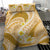 Plumeria Polynesian Gold Glitter Pattern Bedding Set