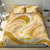 Plumeria Polynesian Gold Glitter Pattern Bedding Set