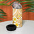 Plumeria Polynesian Gold Glitter Pattern 4 in 1 Can Cooler Tumbler