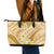 Plumeria Polynesian Gold Glitter Pattern Leather Tote Bag