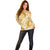 Plumeria Polynesian Gold Glitter Pattern Off Shoulder Sweater