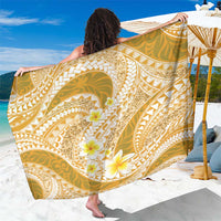 Plumeria Polynesian Gold Glitter Pattern Sarong