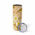 Plumeria Polynesian Gold Glitter Pattern Skinny Tumbler