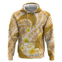 Plumeria Polynesian Gold Glitter Pattern Zip Hoodie LT01 Pullover Hoodie Gold - Polynesian Pride