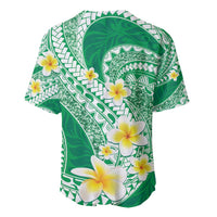 Plumeria Polynesian Green Glitter Pattern Baseball Jersey LT01 - Polynesian Pride