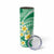 Plumeria Polynesian Green Glitter Pattern Skinny Tumbler