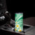 Plumeria Polynesian Green Glitter Pattern Skinny Tumbler