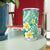 Plumeria Polynesian Green Glitter Pattern Tumbler Cup